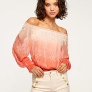 NWT Ramy Brook Gemma Off the Shoulder Ombré Blouse